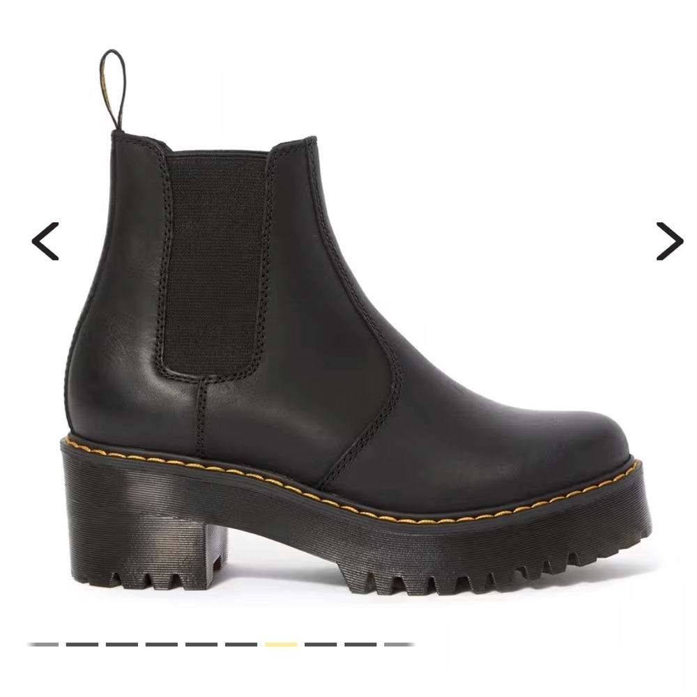 Dr Marten ROMETTY WYOMING LEATHER PLATFORM CHELSEA BOOTS Black US 5 EU 36